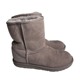 UGG Classic Short Shearling Boots Gray/Glitter Heel Size 5